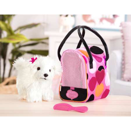 Игрушка мягкая Pucci Pups Сумка в горошек с белой собачкой ST8356Z