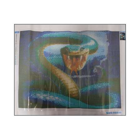 Алмазная мозаика Seichi Оскал змеи 40х50 см