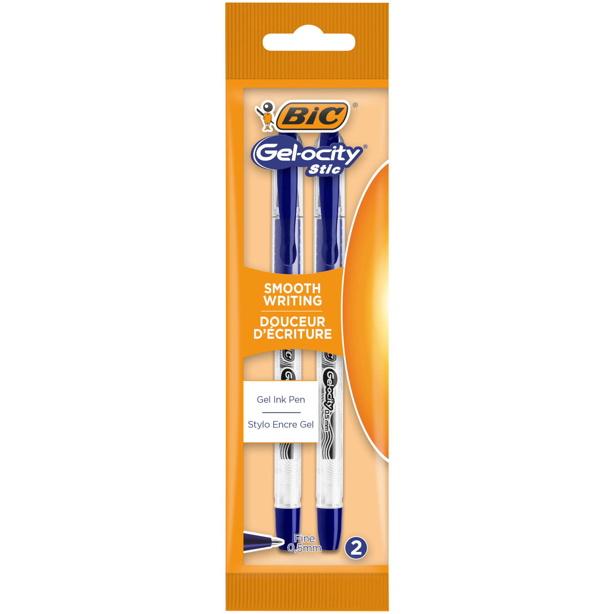 Ручка гел BIC Джелосити Стик 0.5мм 2шт Синяя 989707 - фото 1