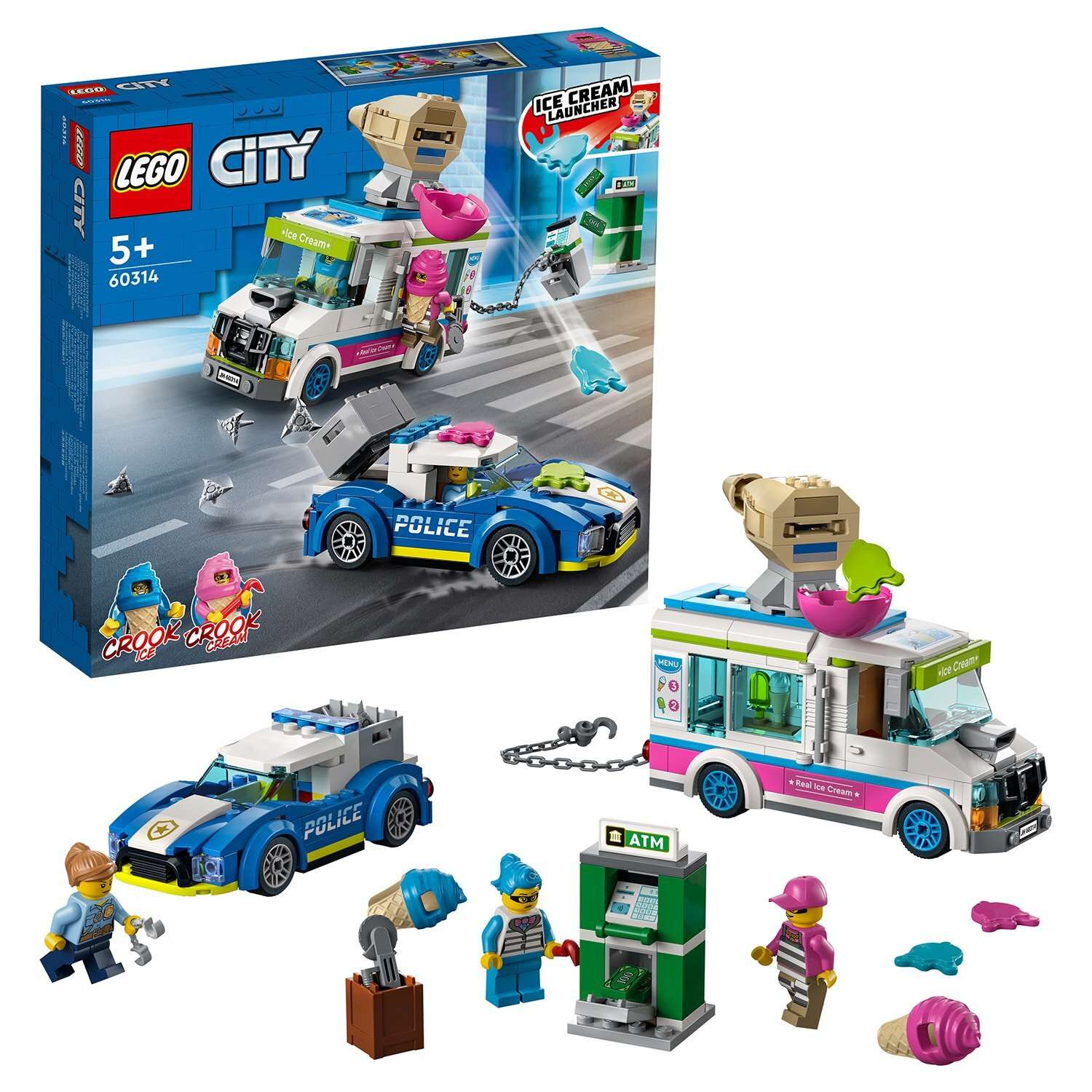 Конструктор LEGO City Ice Cream Truck Погоня полиции за грузовиком с мороженым - фото 2