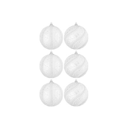Набор Elan Gallery 6 новогодних шаров 9.5х9.5 см Жемчужины на белом