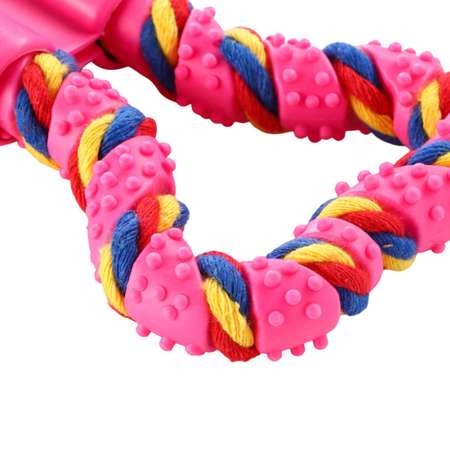 Игрушка для собак витая Пижон Мегакость 19.5см розовая 7704967