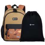 Рюкзак TORBER CLASS X Mini хаки с орнаментом и Мешок для сменной обуви