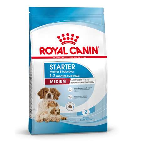 Корм для щенков беременных и кормящих Royal Canin 12кг Medium Starter средних сухой