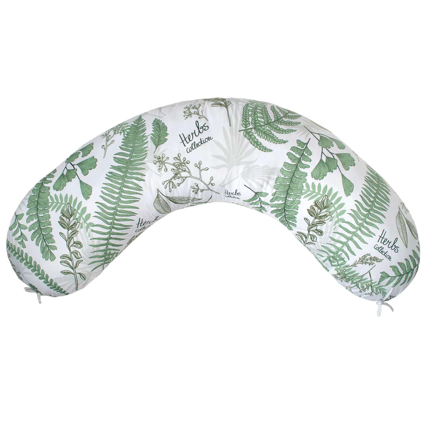 Наволочка к подушке для беременных Amarobaby Mild design edition Зеленые листья Белый-Зеленый - фото 4