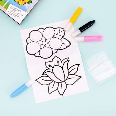 Набор для рисования Школа Талантов Витражные фигурки Цветы и бабочки Школа Талантов