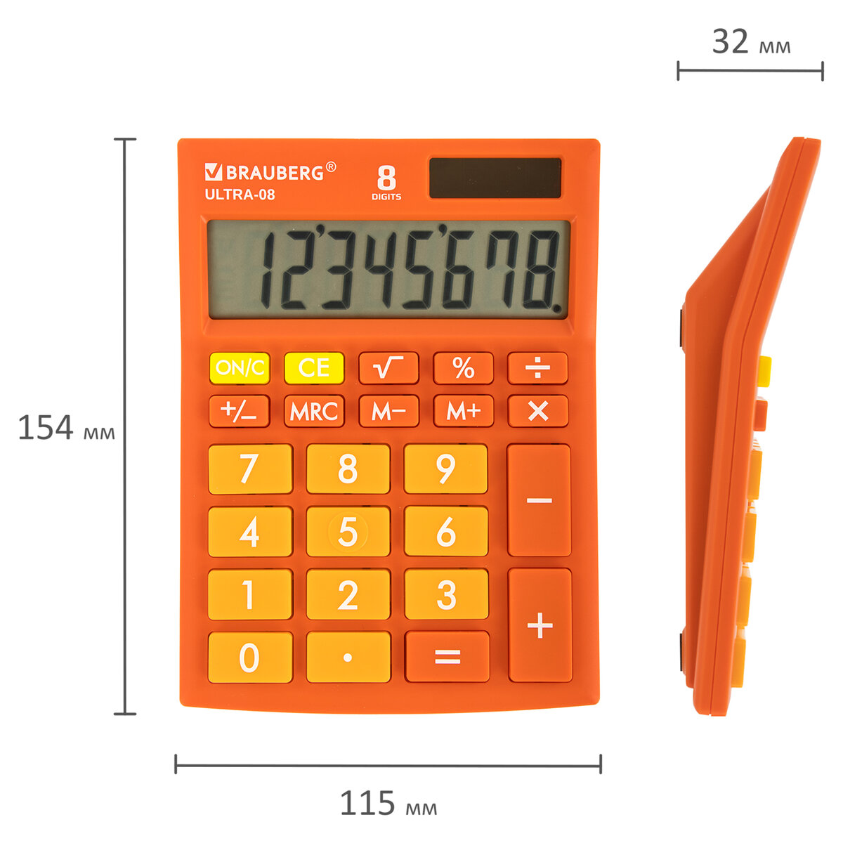 Калькулятор настольный Brauberg электронный 8 разрядов - фото 7