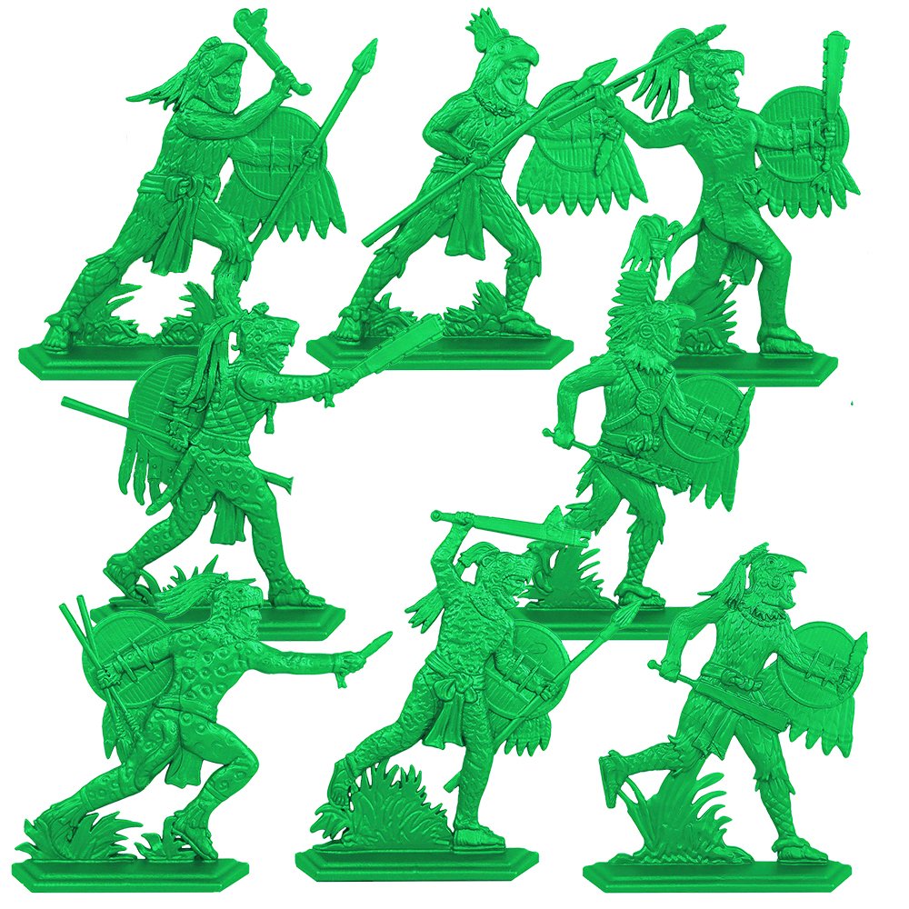 Набор солдатиков Воины и Битвы Ацтеки салатовый цвет - фото 1