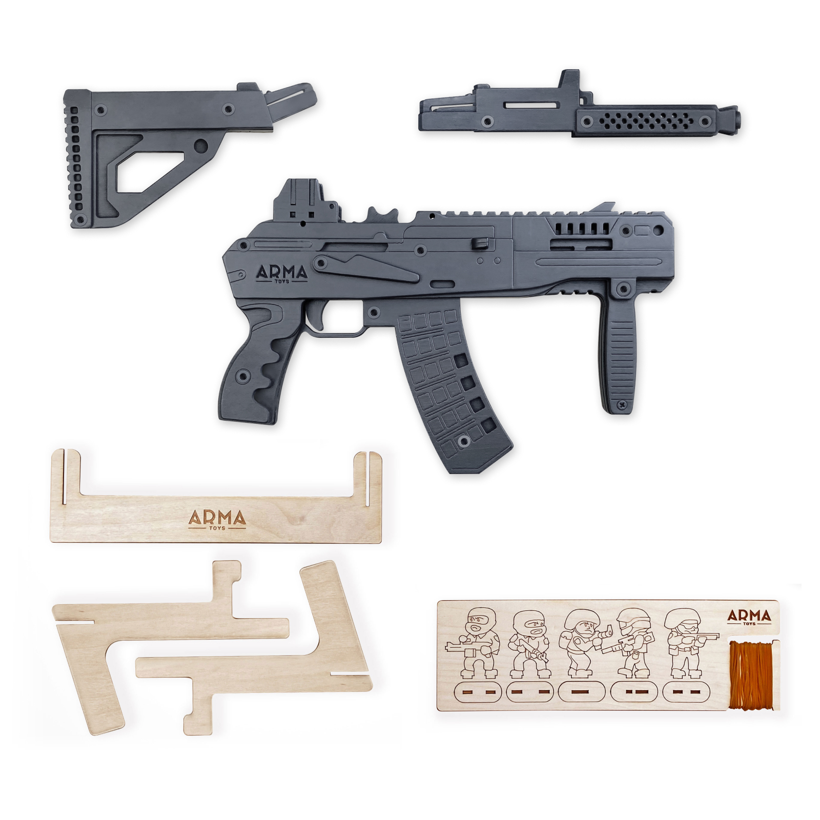 Резинкострел Arma.toys АК-12 деревянный - фото 1