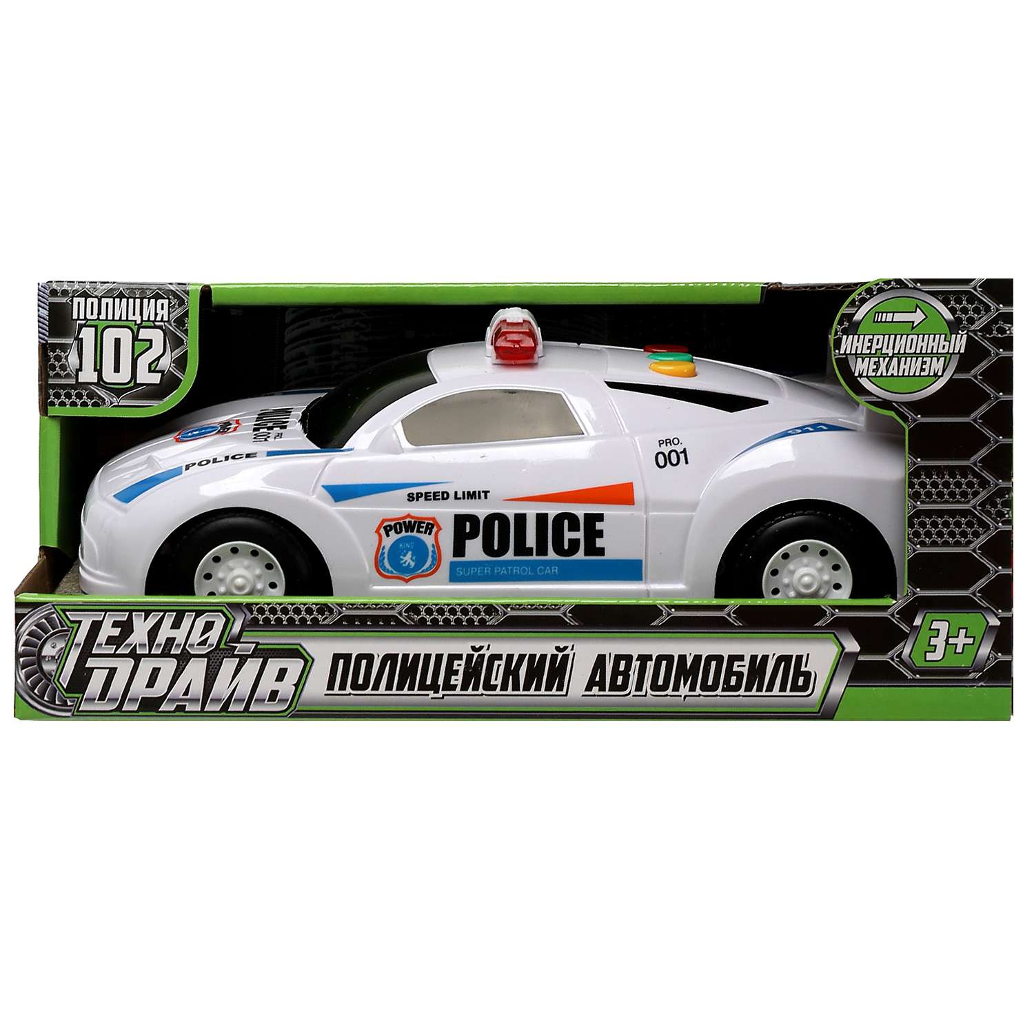 Полицейский автомобиль Технодрайв На батарейках со светом и звуком 343100 - фото 1