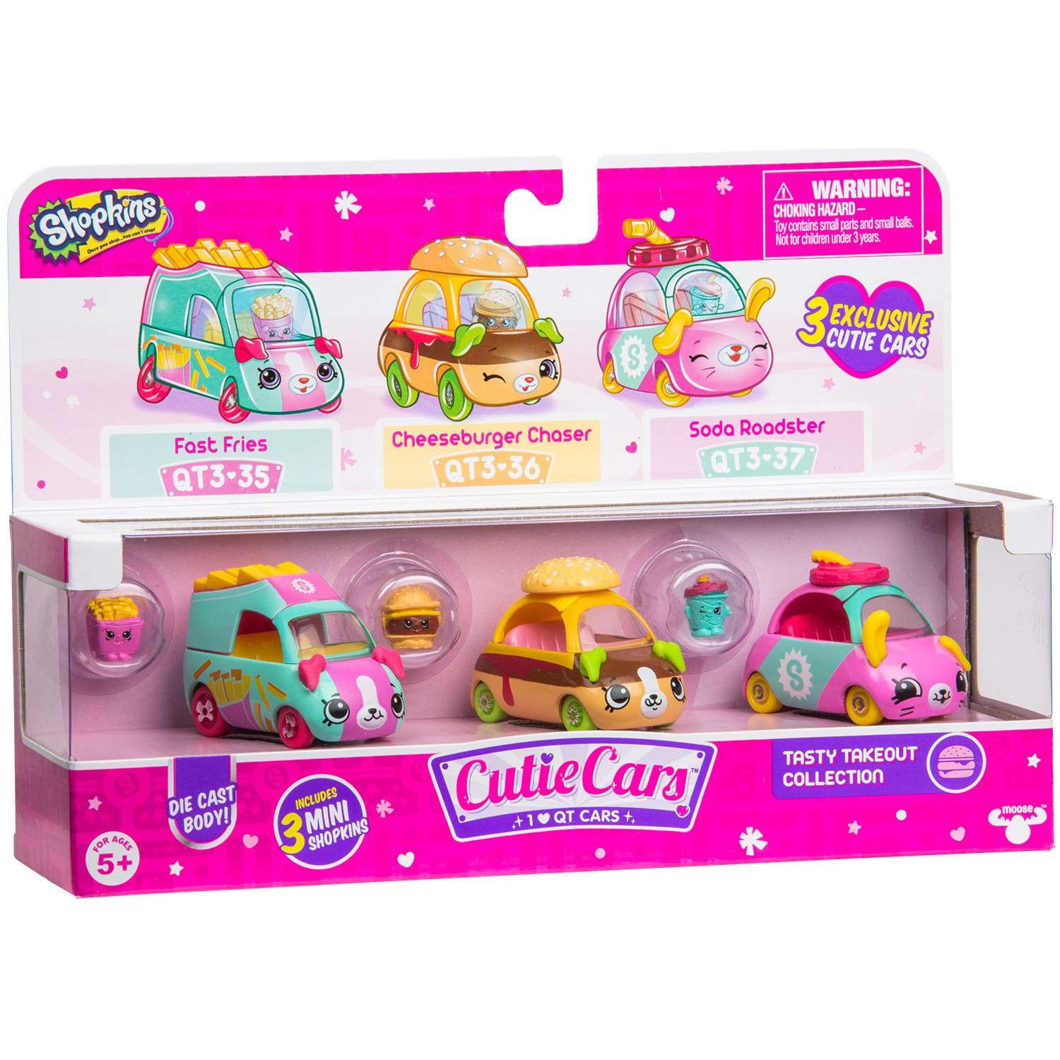 Машинки Cutie Cars 3шт +мини-фигурки Shopkins S3 Вкусный перекус 57139 - фото 2