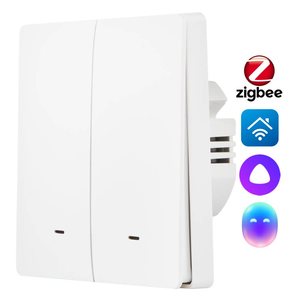 Выключатель настенный HOMMYN Zigbee 2 клавиши без нейтрали SWZBNN02W - фото 8