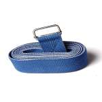 Ремень для фитнеса и йоги Ramayoga хлопковый 270 см синий