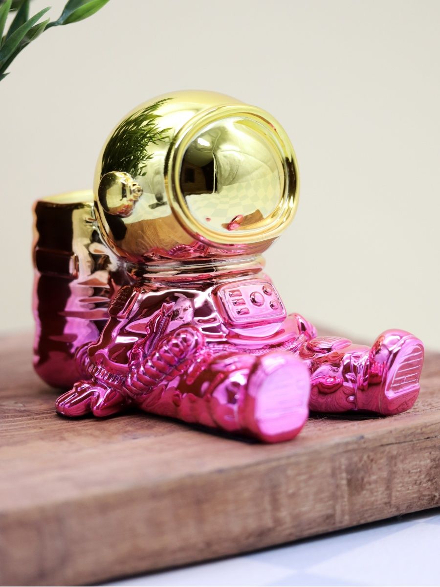 Подставка для канцелярии iLikeGift Astronaut pink metallic - фото 1