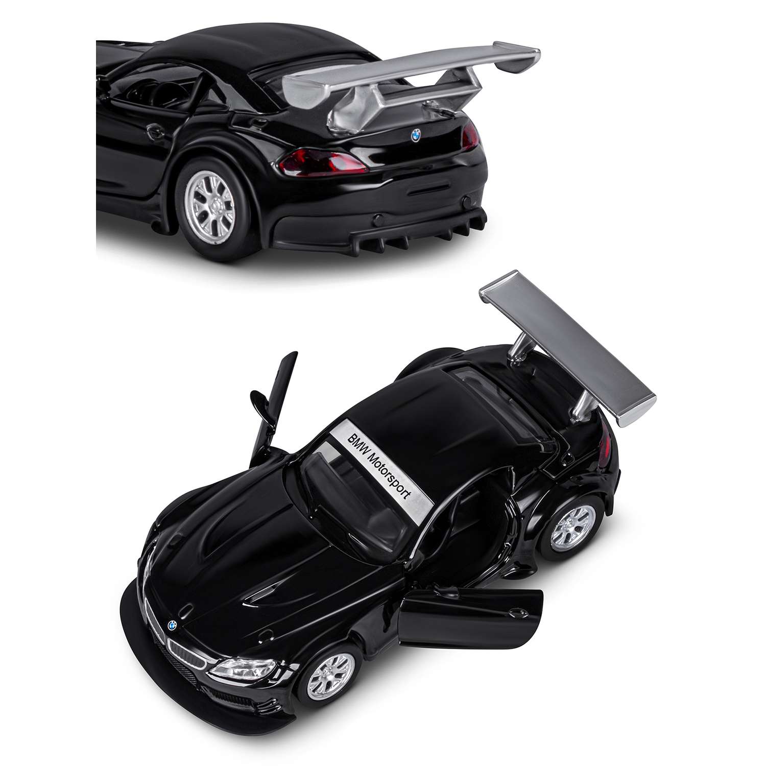 Машинка металлическая АВТОпанорама игрушка детская 1:38 BMW Z4 GT3 черный инерционная JB1200132 - фото 8