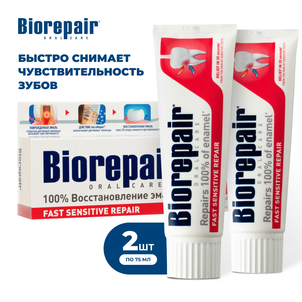 Зубная паста Biorepair Fast sensitive repair для чувствительных зубов - фото 1