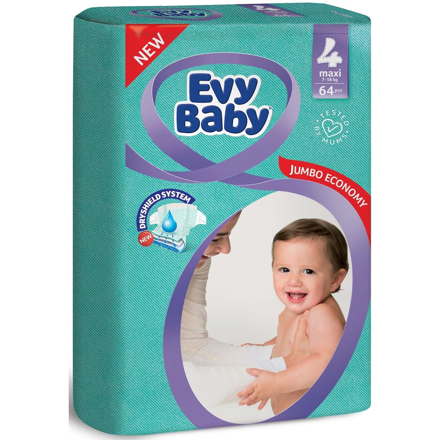 Подгузники детские Evy Baby Maxi 7-18 кг Размер 4/L 64 шт - фото 1