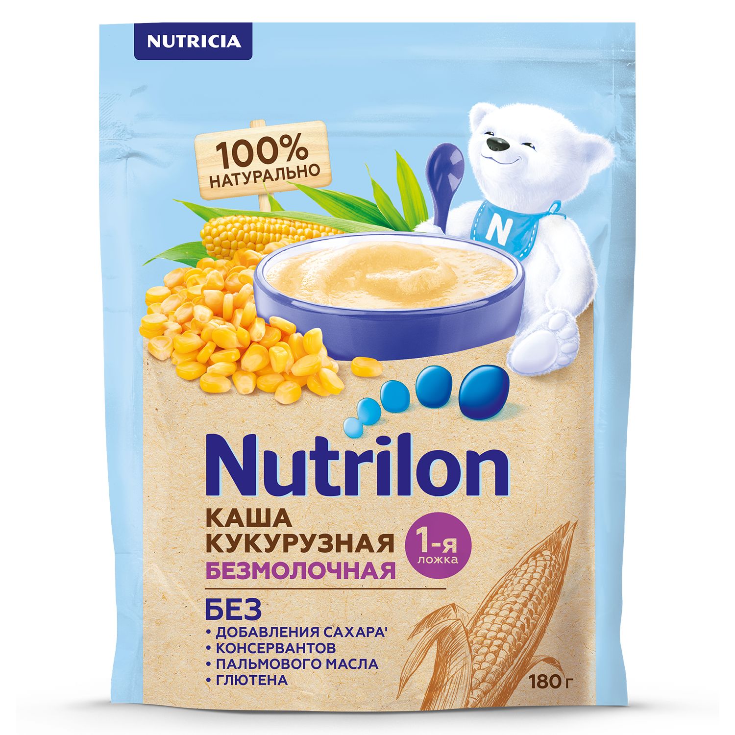 Каша безмолочная Nutrilon кукурузная 180г с 5месяцев - фото 2