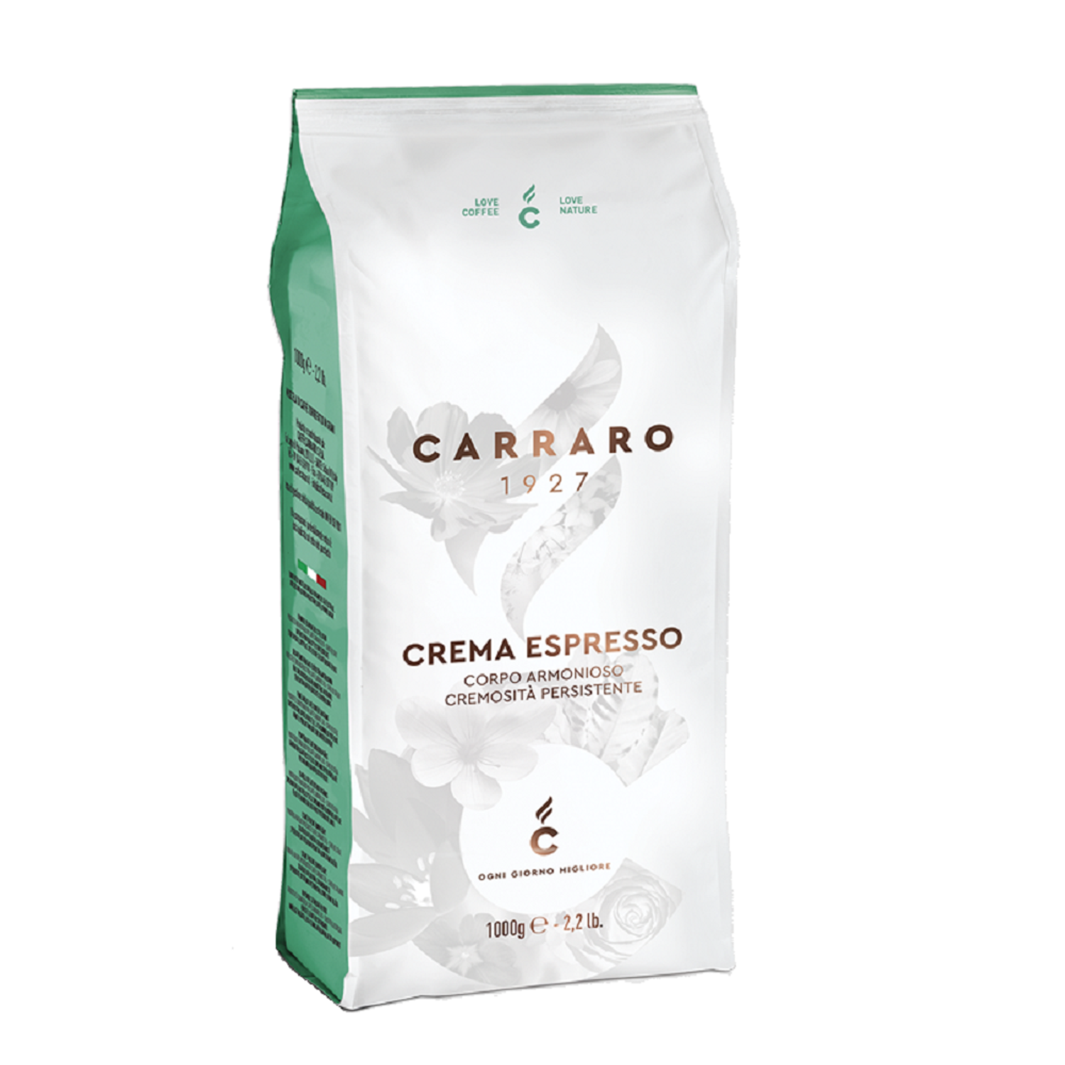 Кофе зерновой Carraro crema espresso пакет 1 кг - фото 1