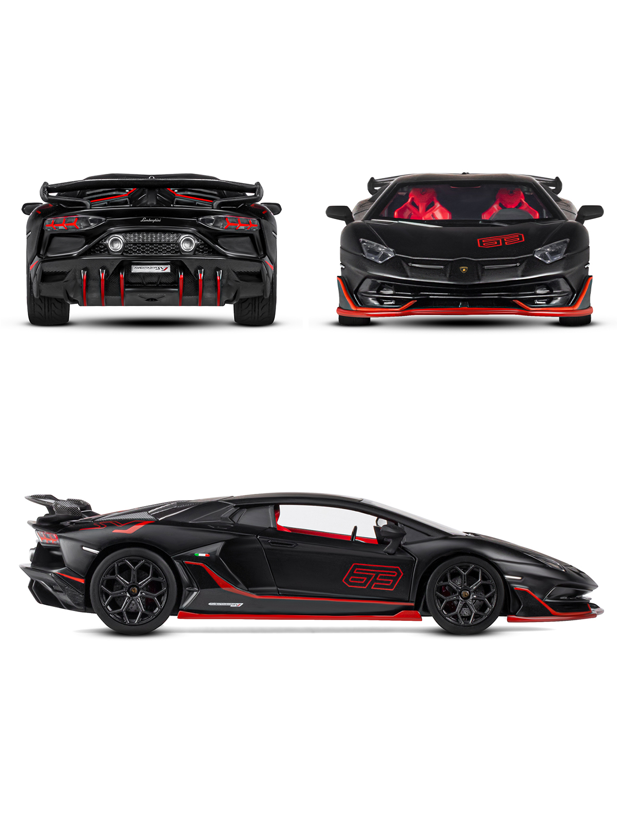 Автомобиль АВТОпанорама Lamborghini 1:24 без механизмов черный JB1251511 - фото 4