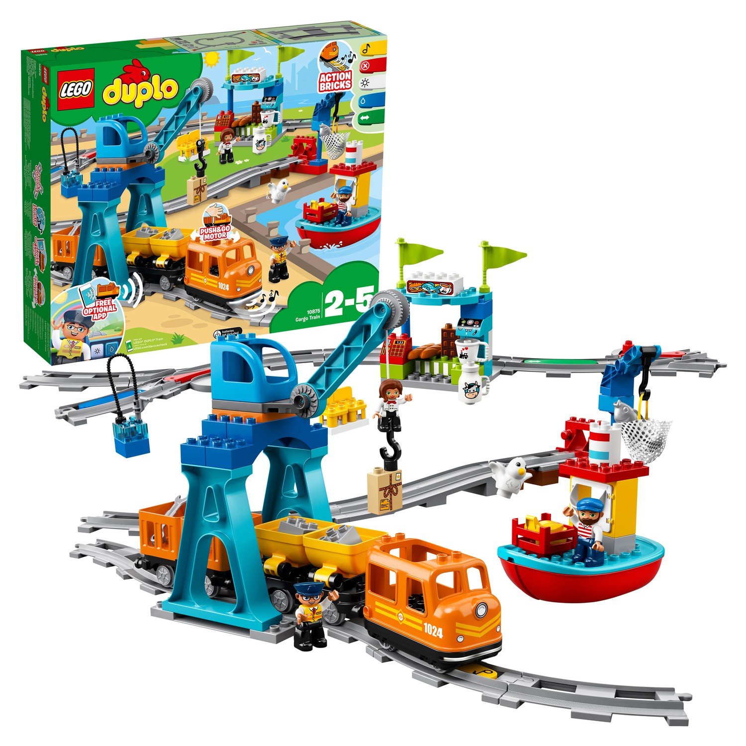 Конструктор LEGO DUPLO Town Грузовой поезд (10875) купить по цене 8999 ₽ в  интернет-магазине Детский мир