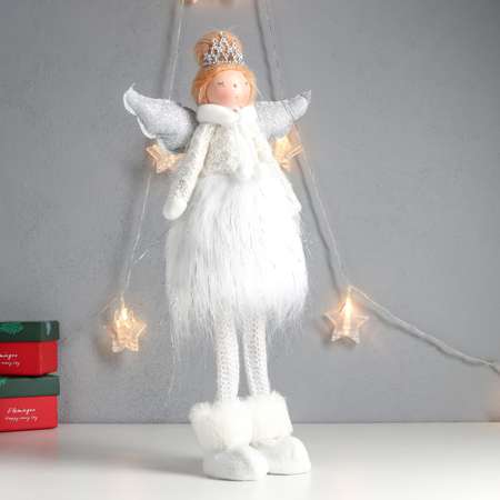 Кукла интерьерная Зимнее волшебство «Ангелочек-принцесса в белой меховой юбке» 41х20х12 см