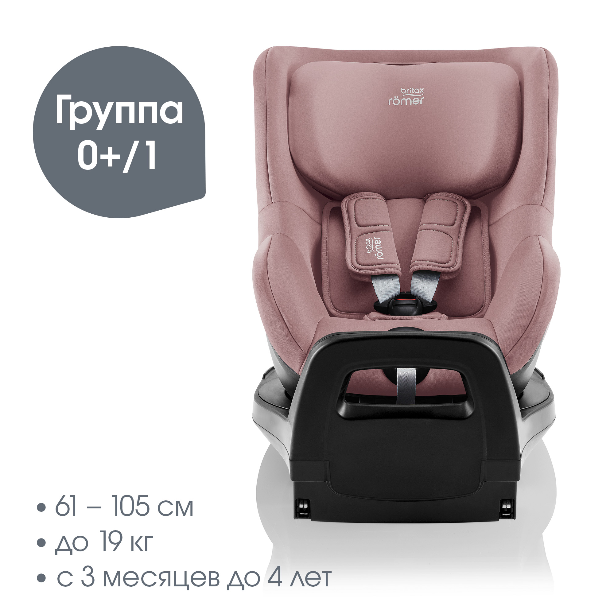 Детское автокресло Britax Roemer DUALFIX PRO M Dusty Rose для детей с 3 мес. до 19 кг - фото 3