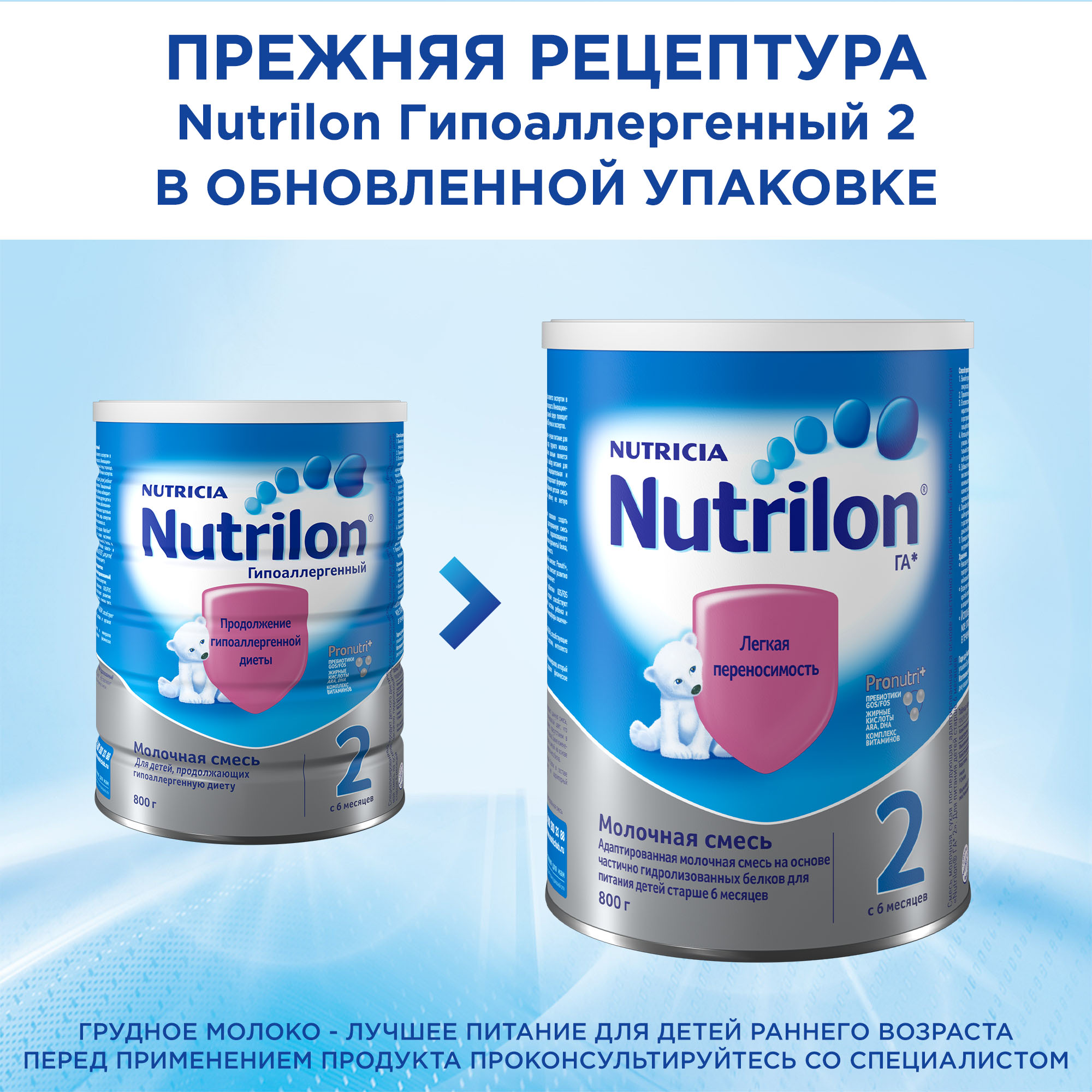 Смесь молочная Nutrilon 2 ГА 800г с 6месяцев купить по цене 2038 ₽ в  интернет-магазине Детский мир