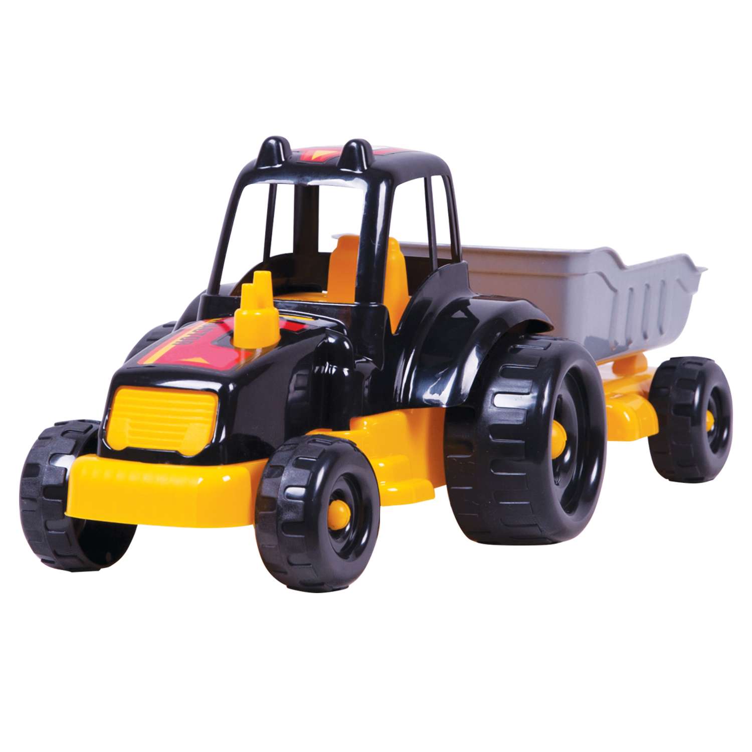 Трактор Zarrin Toys Farm 3 с прицепом H3/желтый-черный - фото 1