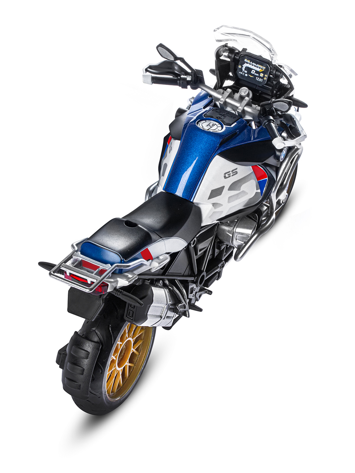 Мотоцикл металлический АВТОпанорама BMW R1250 GS Adventure 1:12 серо-голубой свободный ход колес JB1251616 - фото 6