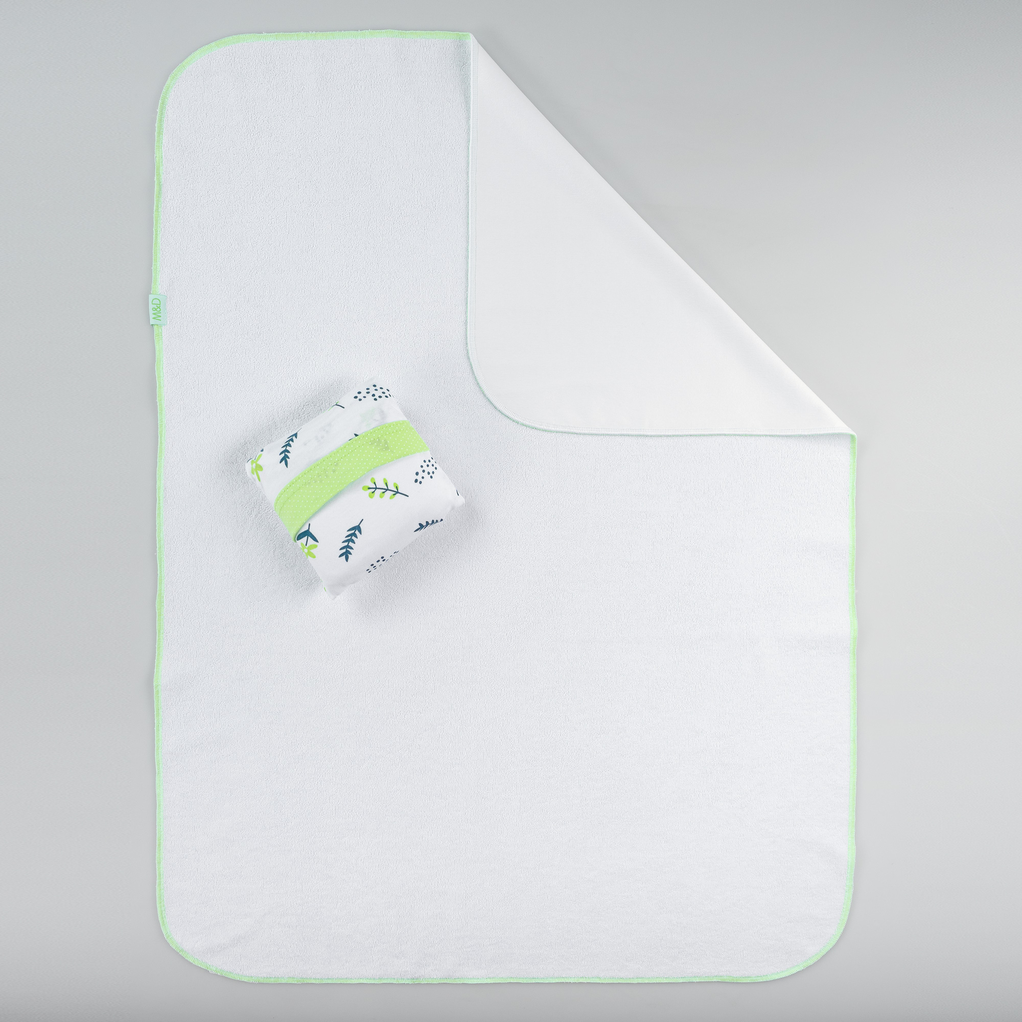 Клеенка-пеленка многоразовая Mrs.Stretch Mr.Jersy непромокаемая цвет белый-ярко-зеленый 60х80 см - фото 1