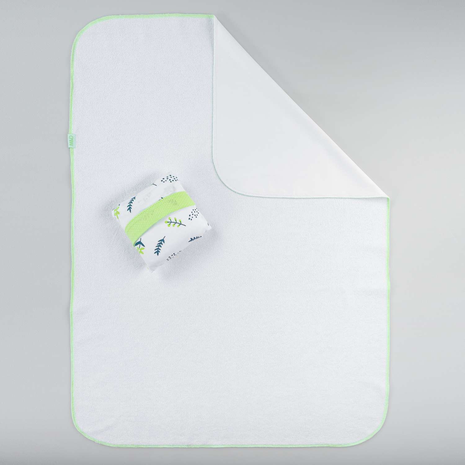 Клеенка-пеленка многоразовая Mrs.Stretch Mr.Jersy непромокаемая цвет белый-ярко-зеленый 60х80 см - фото 1