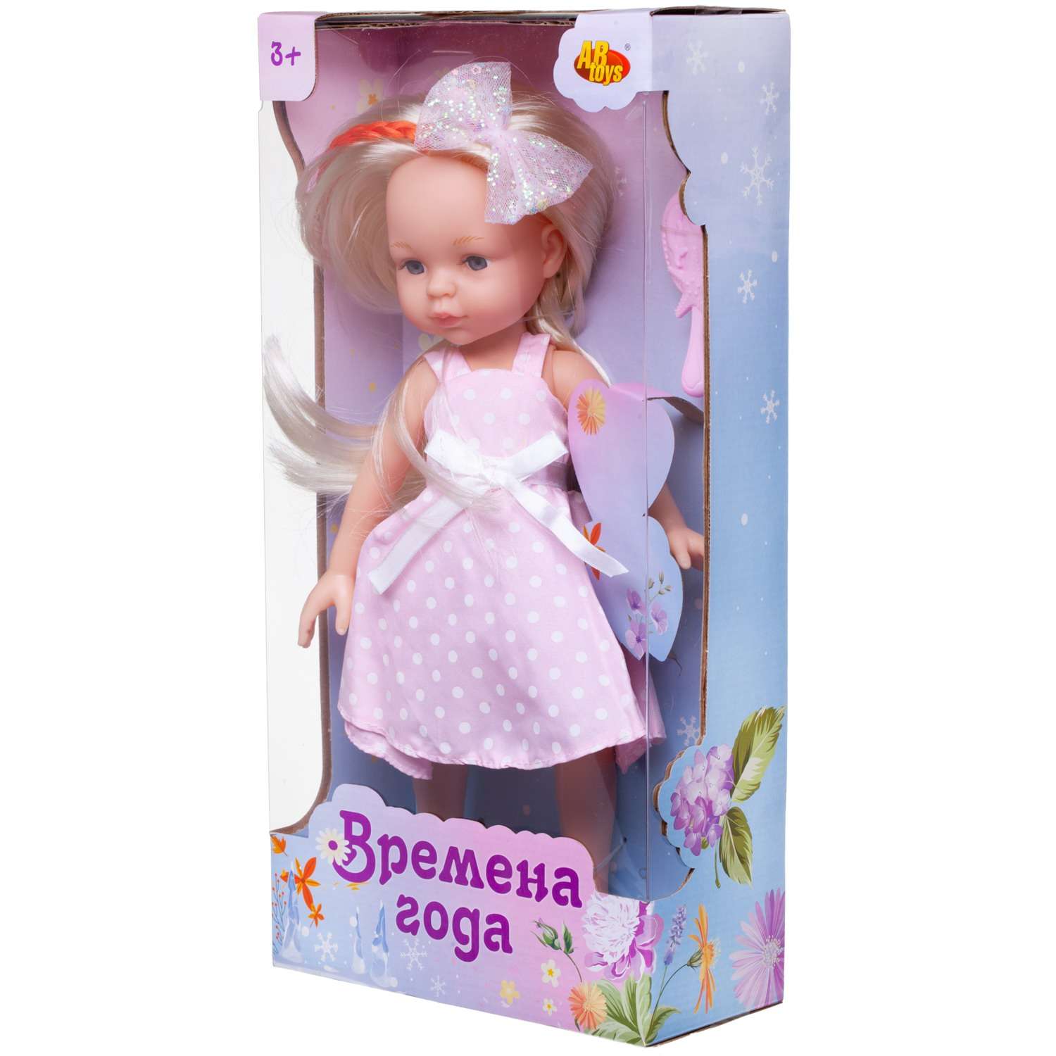 Кукла ABTOYS Времена года 32 см в нежно розовом сарафане в белый горошек PT-01858 - фото 2