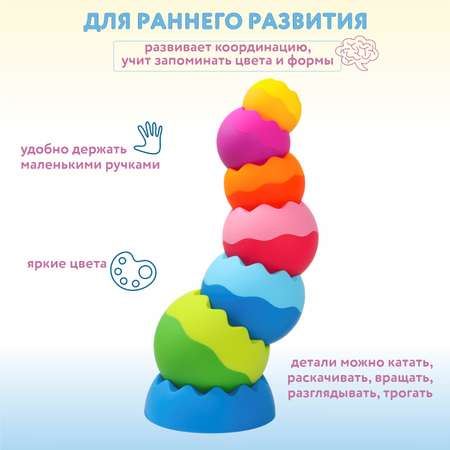 Пирамидка Fat Brain Toy 7деталей Разноцветный F070ML