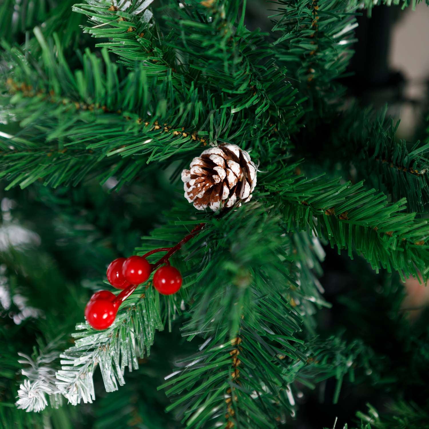 Ель BABY STYLE рождественская металлическая подставка шишки ягоды 2 вида иглы 240 см - фото 3