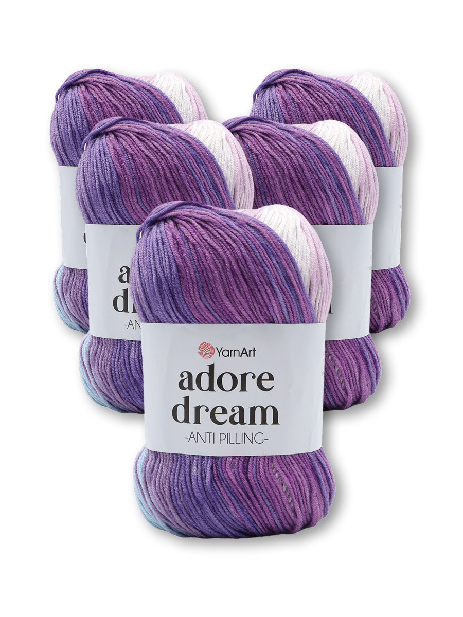 Пряжа для вязания YarnArt Adore Dream 100 гр 280 м акрил секционная анти-пиллинг 5 мотков 1056 секционный - фото 1