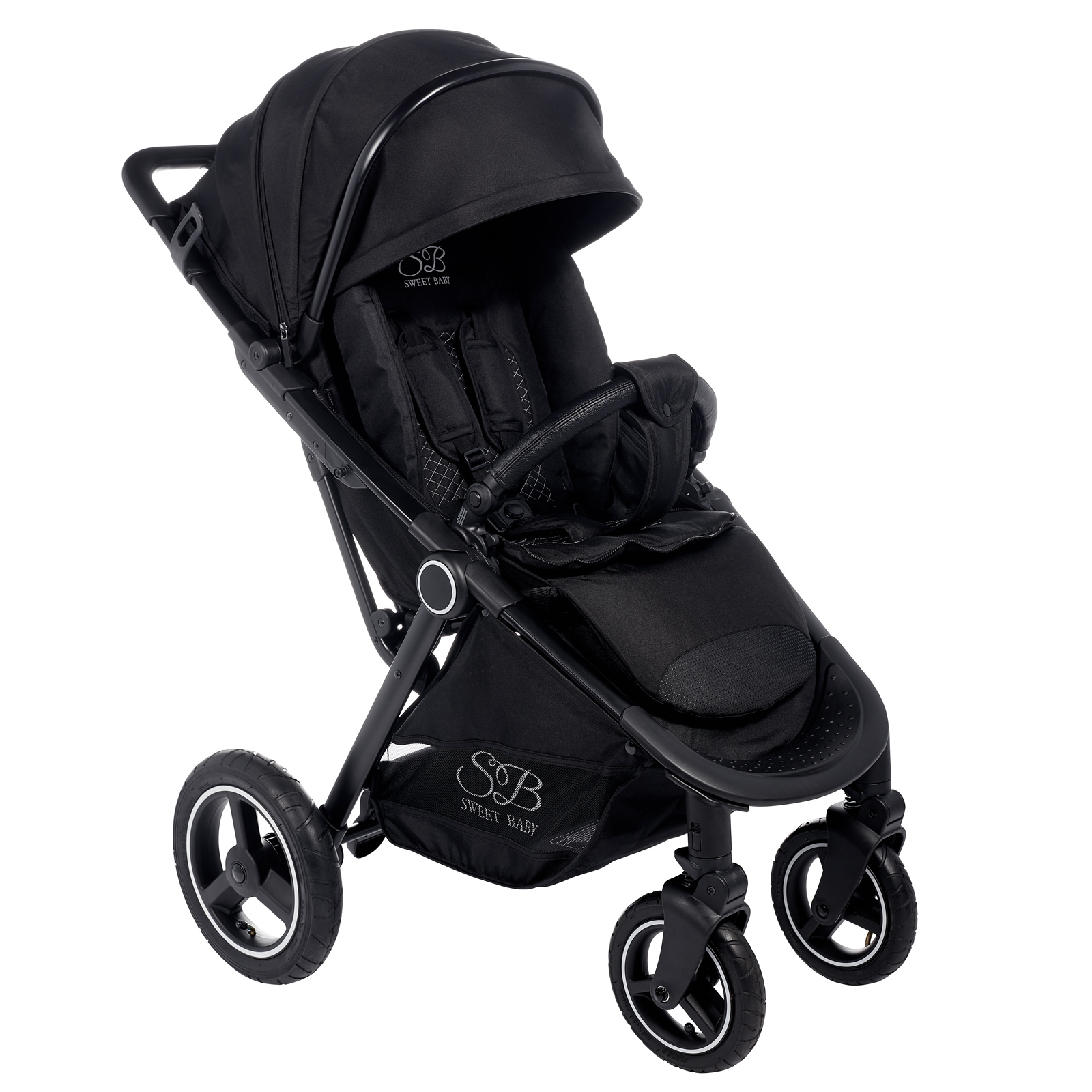 Прогулочная коляска Sweet Baby Suburban Compatto Air black - фото 2