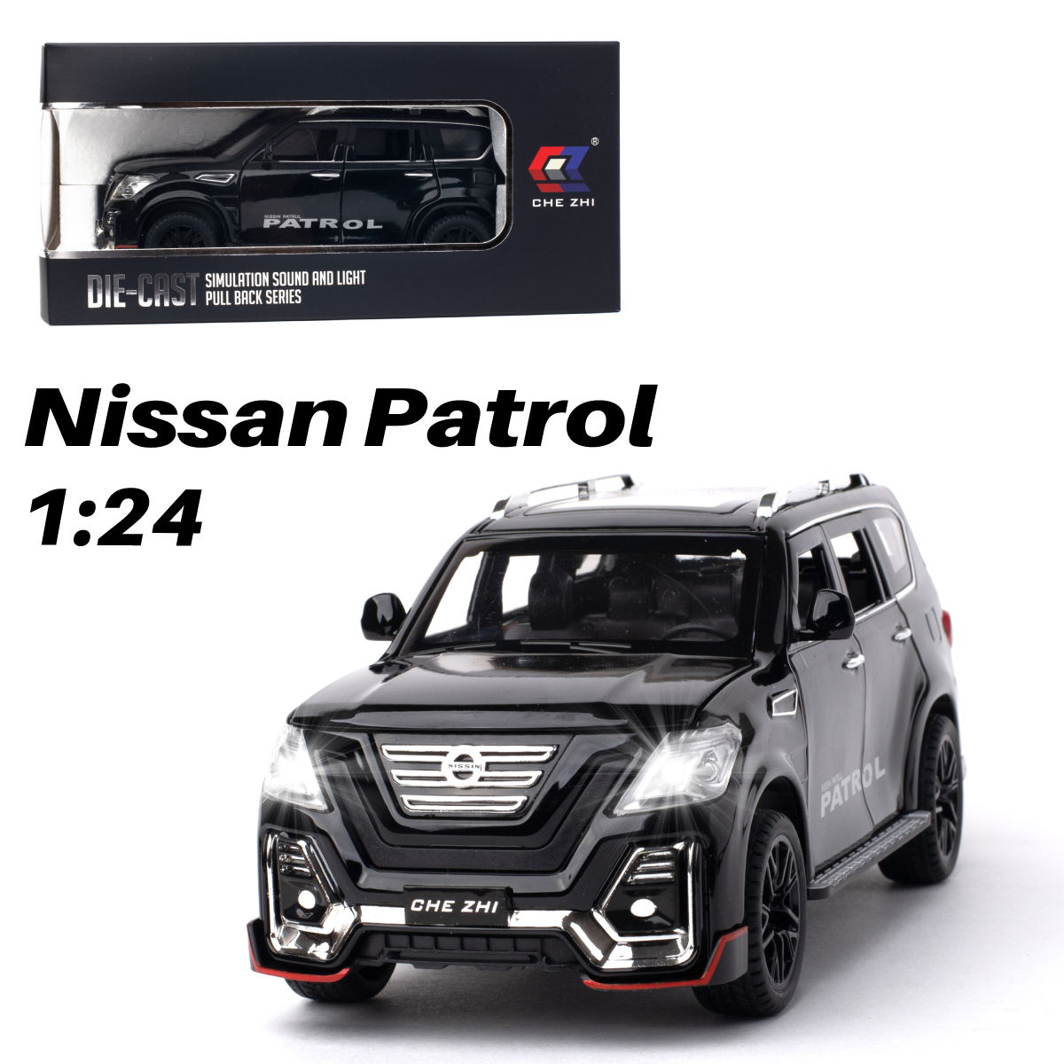 Автомобиль Che Zhi Nissan 1:24 CZ136blk - фото 1