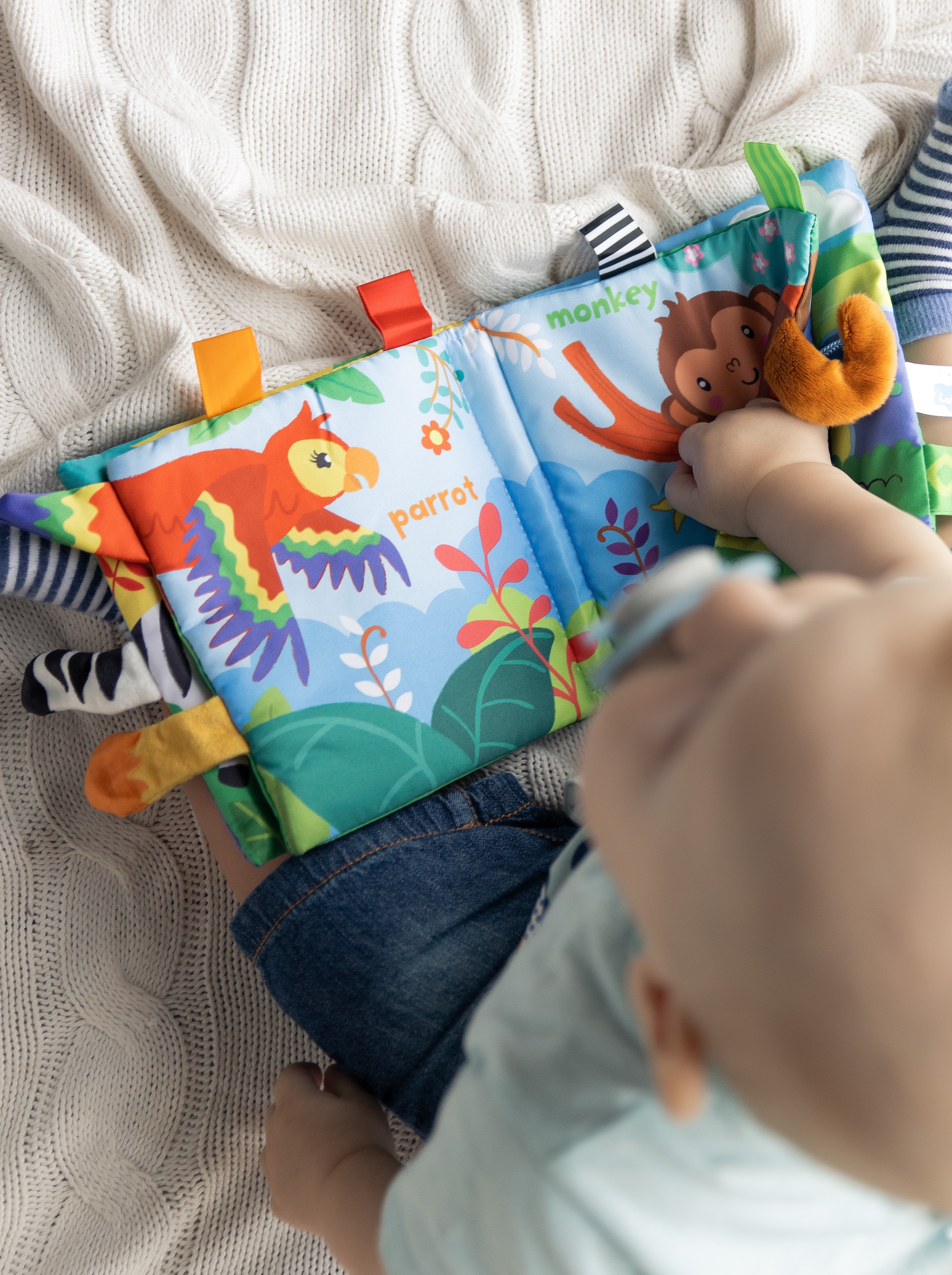Мягкая книжка шуршалка FergoKids Сафари развивающие игрушки для новорожденных малышей девочек и мальчиков от 0 - фото 6