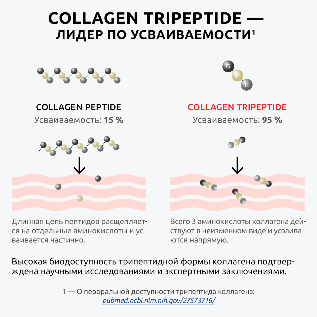 Коллаген морской UltraBalance низкомолекулярный Tripeptide БАД 360 капсул с витамином С и гиалуроновой кислотой - фото 4