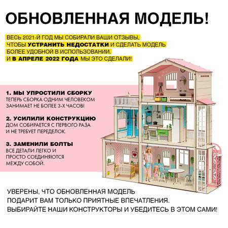 Кукольный домик с мебелью M-WOOD Симфония с лифтом с мебелью