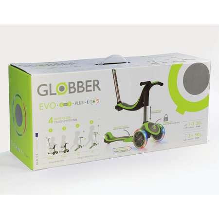 Самокат Globber Evo 4 в 1 Plus Lights Зеленый 454-136