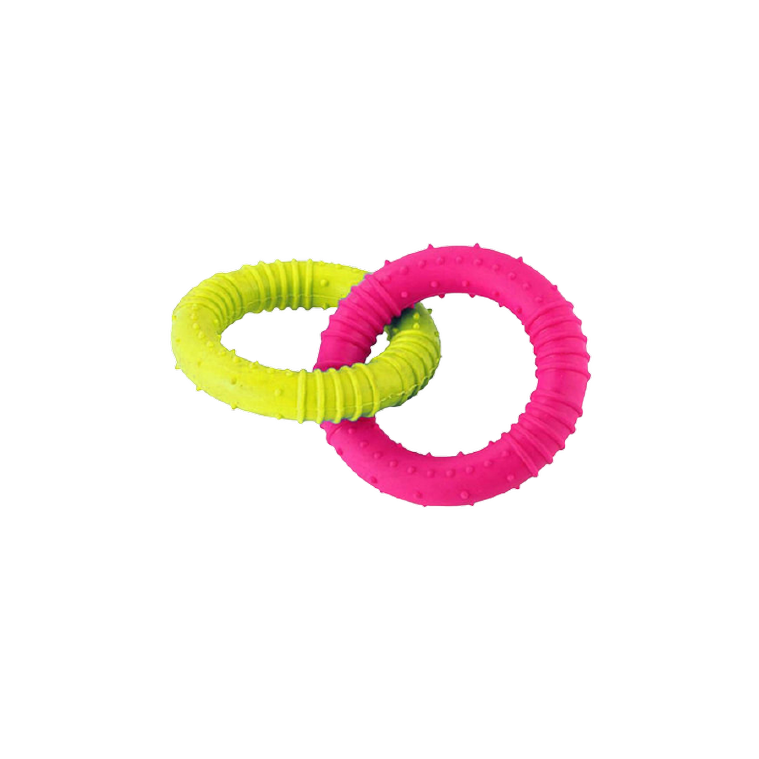 Игрушка для собак NPOSS Кольца с шипами розово-желтый - фото 1