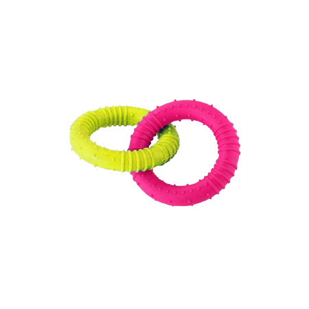 Игрушка для собак NPOSS Кольца с шипами розово-желтый