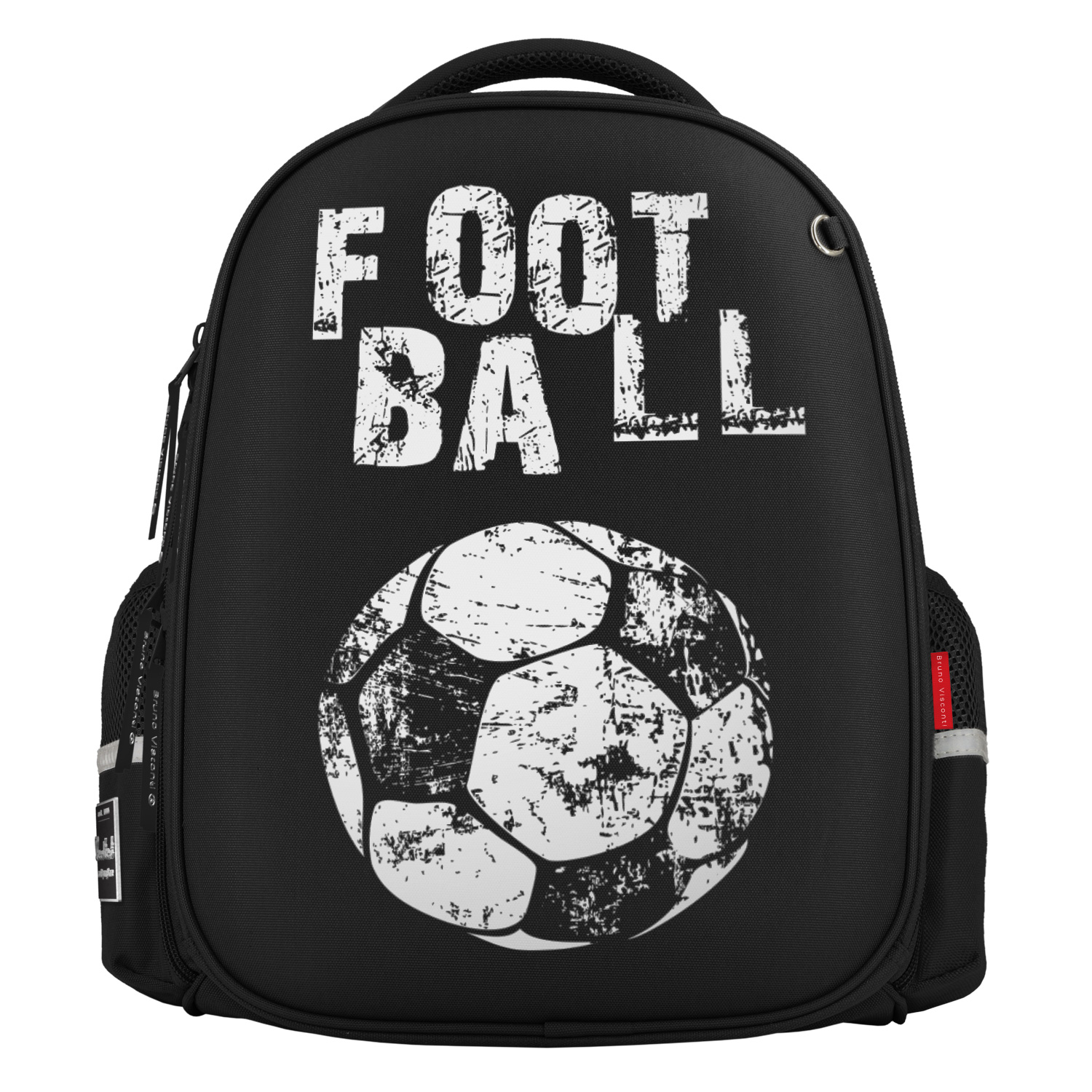 Рюкзак школьный Bruno Visconti облегченная капсула черный с эргономичной спинкой Футбол - фото 2
