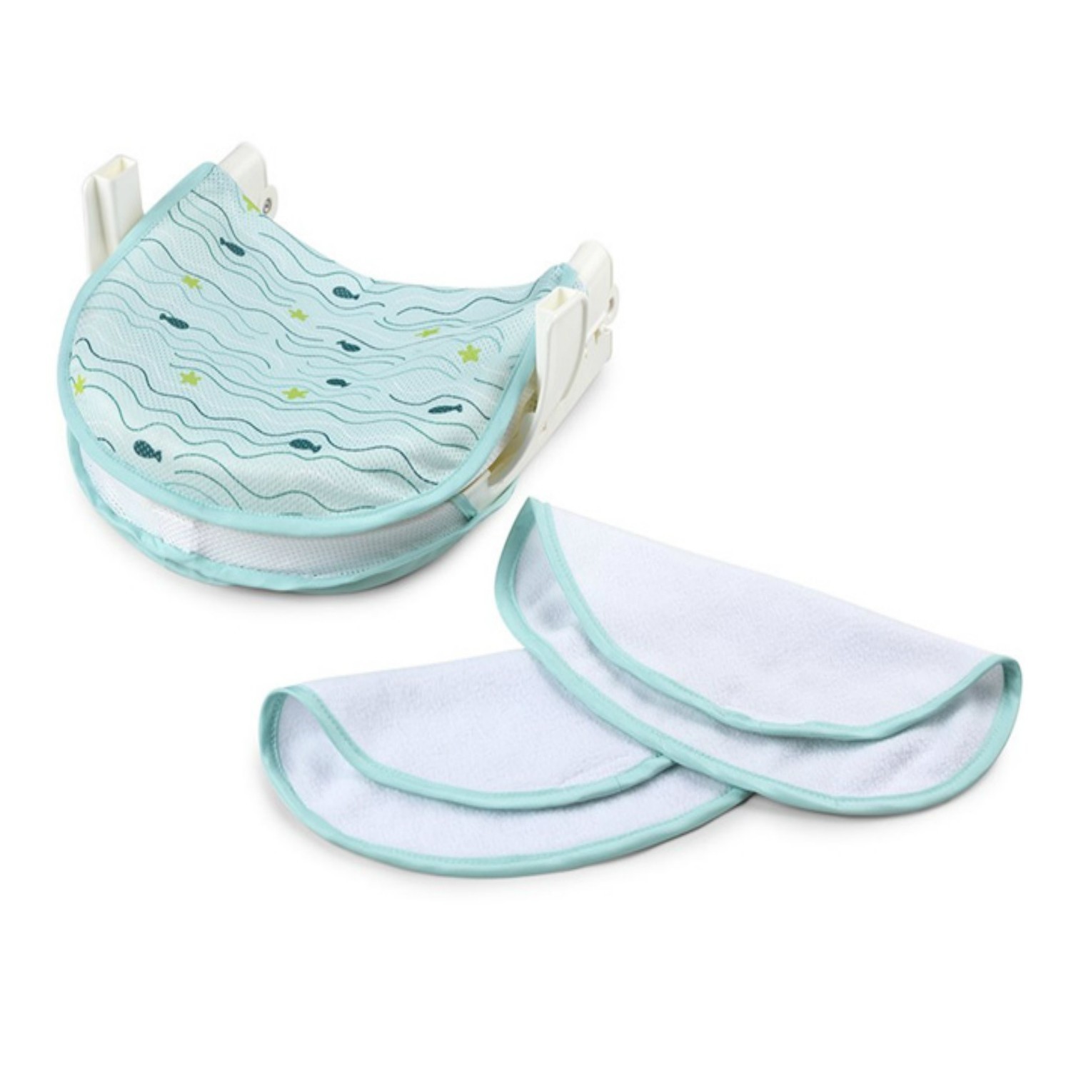 Лежак для купания Summer Infant Bath Sling Рыбки складной Бело-Голубой - фото 3