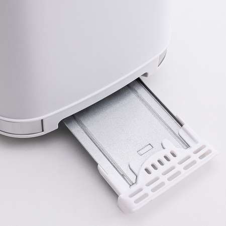 Тостер электрический белый HOTTER на 2 тоста 7 степеней обжарки съёмный поддон для сбора крошек LED-подсветка кнопок