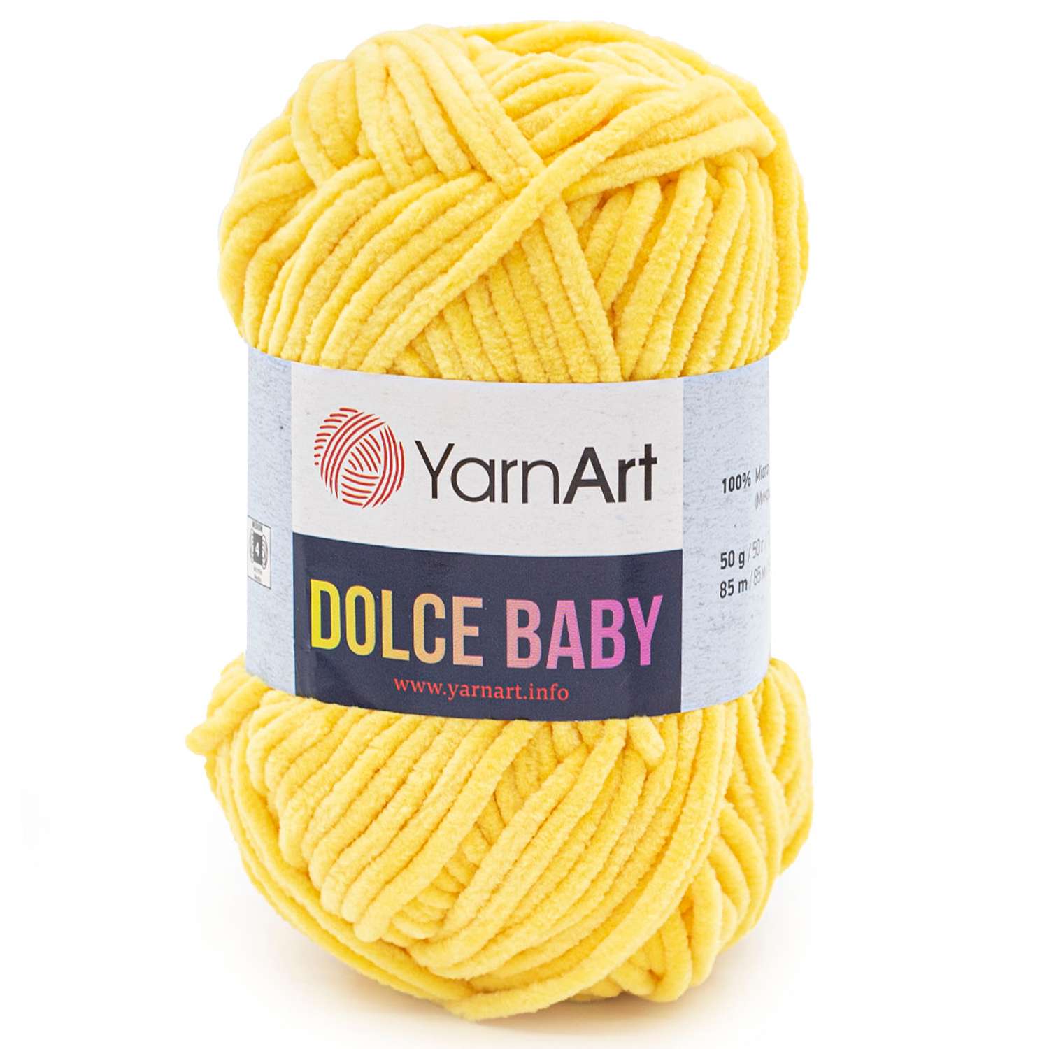 Пряжа для вязания YarnArt Dolce Baby 50 гр 85 м микрополиэстер плюшевая 5 мотков 761 желтый - фото 6