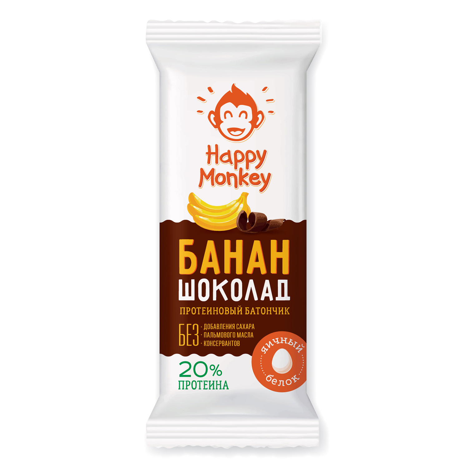 Батончик Happy Monkey протеиновый шоколад-банан-фундук 30г - фото 1