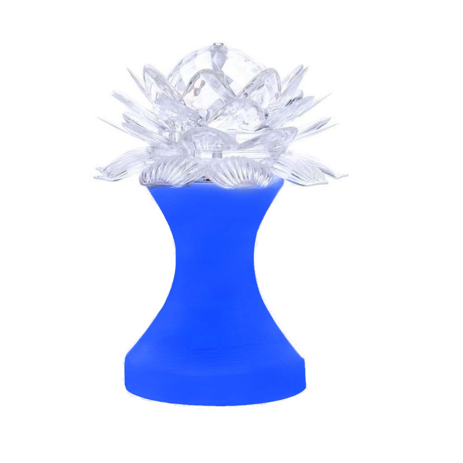 Ночник Uniglodis хрустальный цветок синяя подставка - фото 2